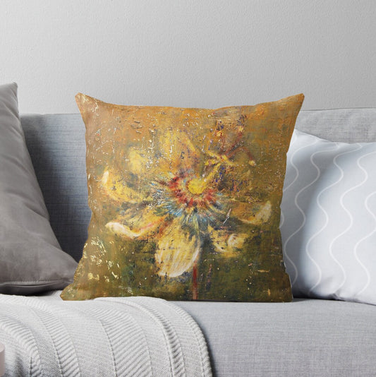 Decorative pillow Passionflower / Ochre